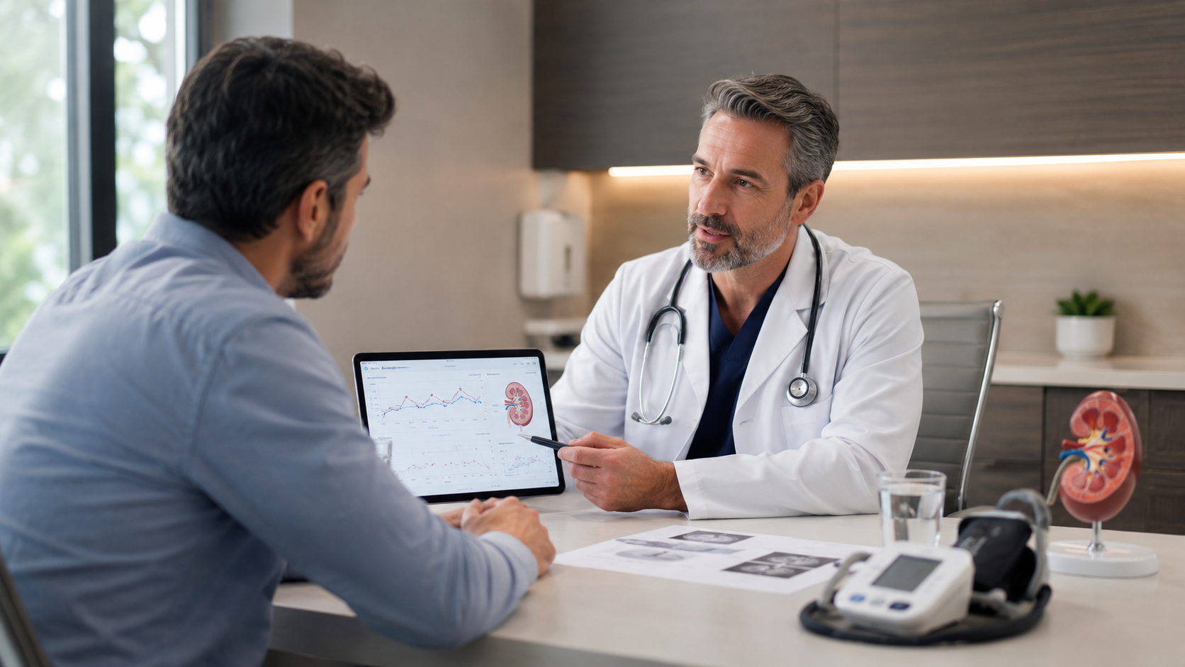 Consulta con un nefrólogo para evaluación renal